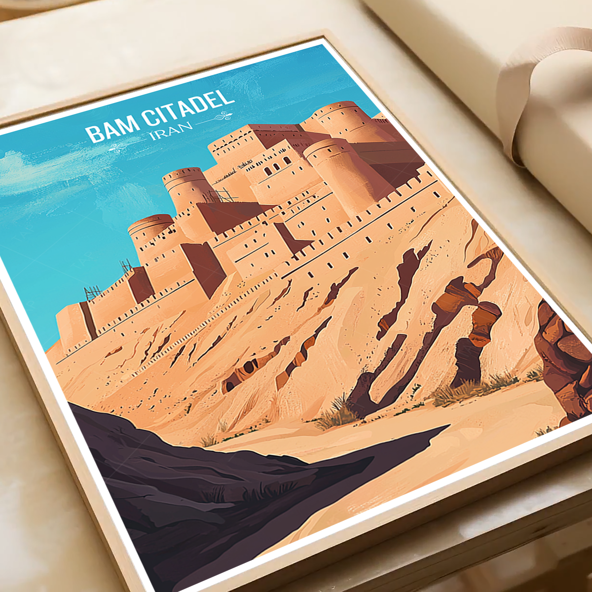 Bam Citadel - Iran - Travel Art Wall Deco Poster - Art Print - Travel Art Poster