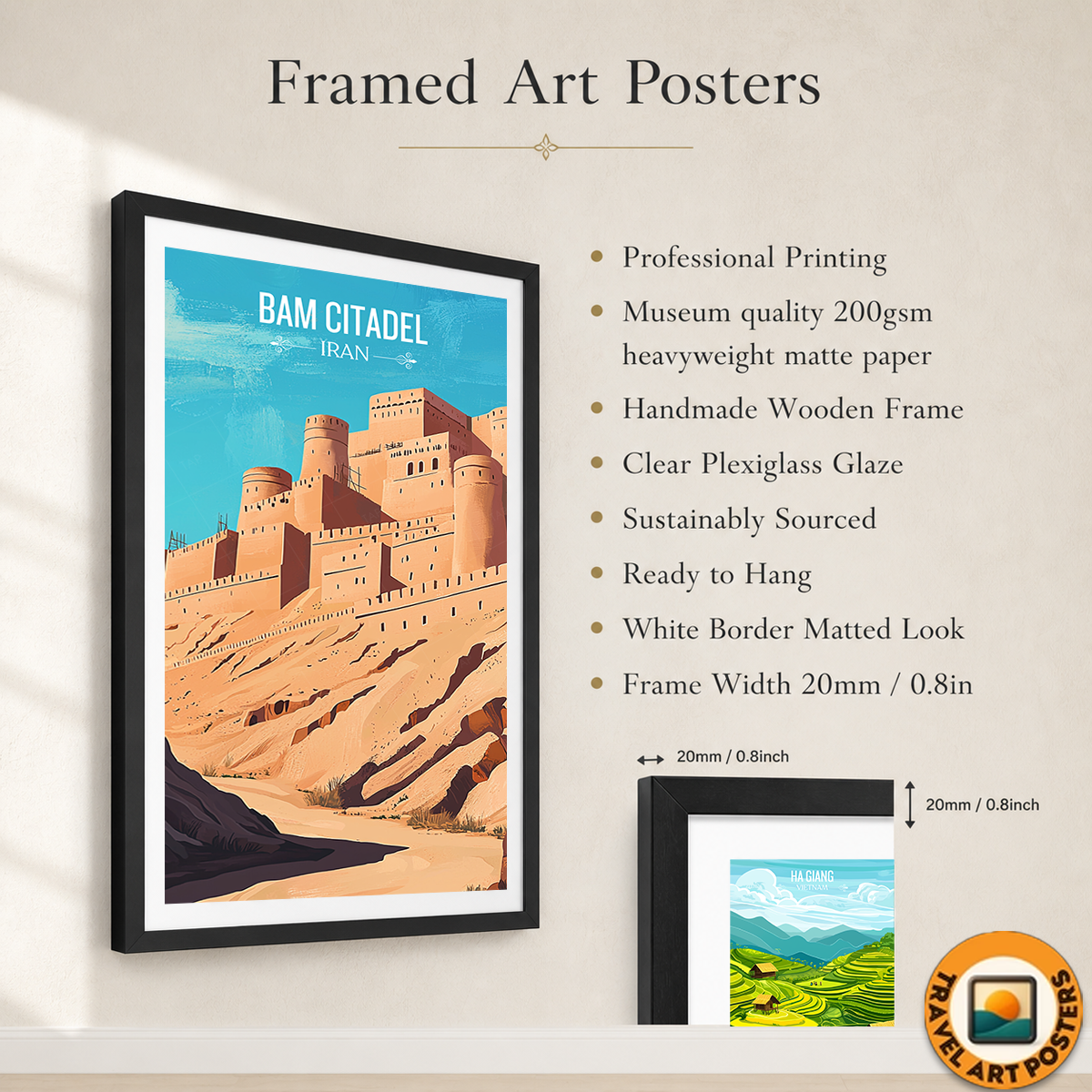 Bam Citadel - Iran - Travel Art Wall Deco Poster - Art Print - Travel Art Poster