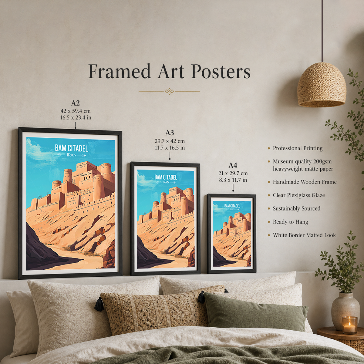 Bam Citadel - Iran - Travel Art Wall Deco Poster - Art Print - Travel Art Poster