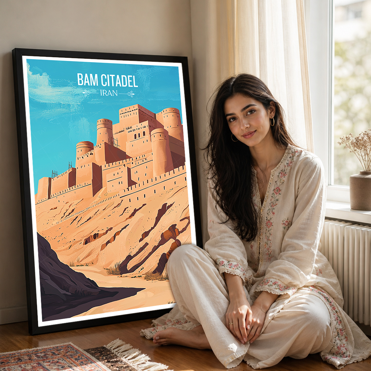 Bam Citadel - Iran - Travel Art Wall Deco Poster - Art Print - Travel Art Poster
