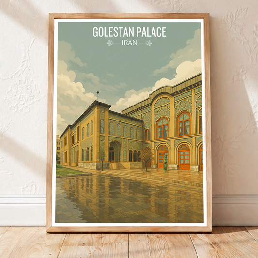 Golestan Palace - Iran - Travel Art Wall Deco Poster - Art Print - Travel Art Poster