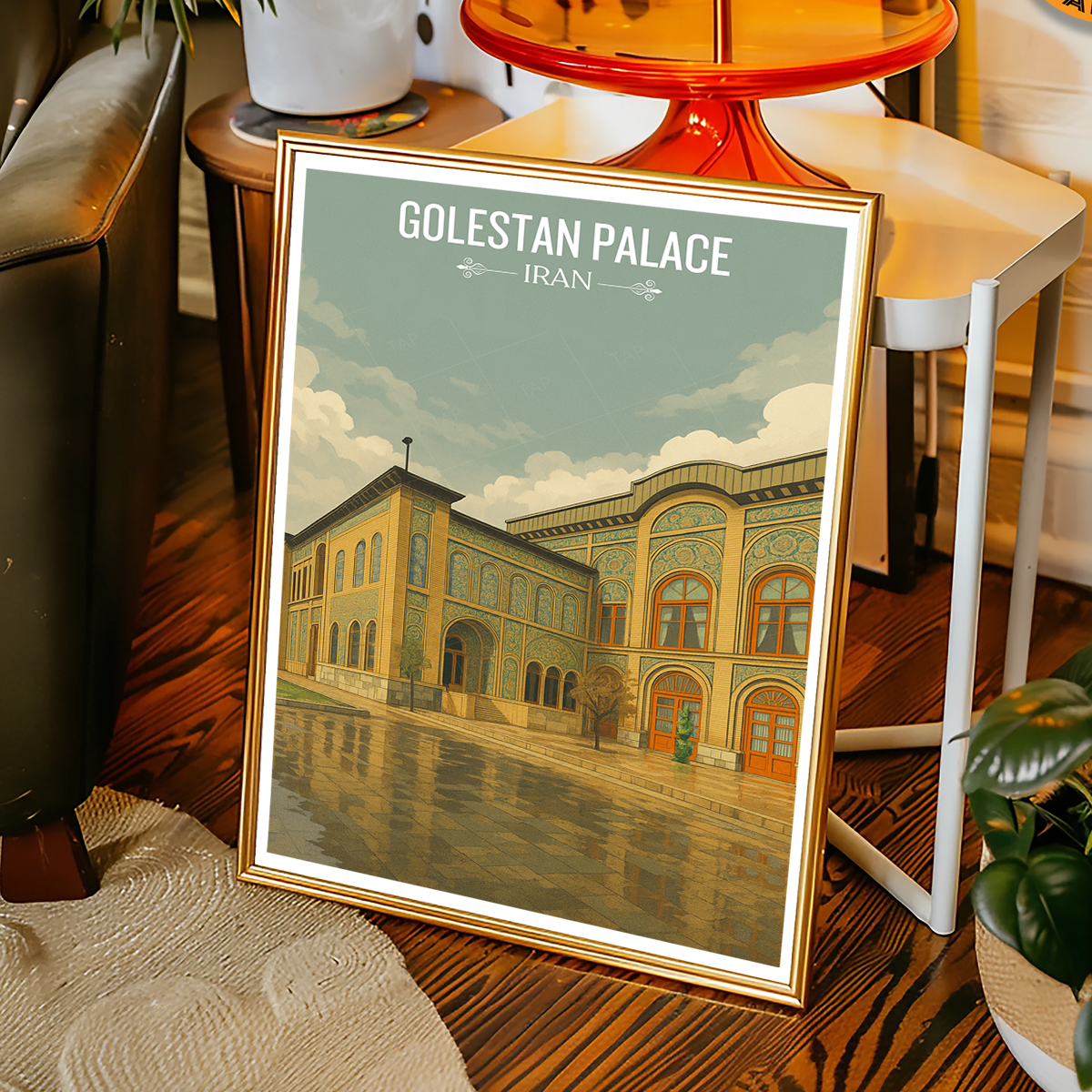 Golestan Palace - Iran - Travel Art Wall Deco Poster - Art Print - Travel Art Poster