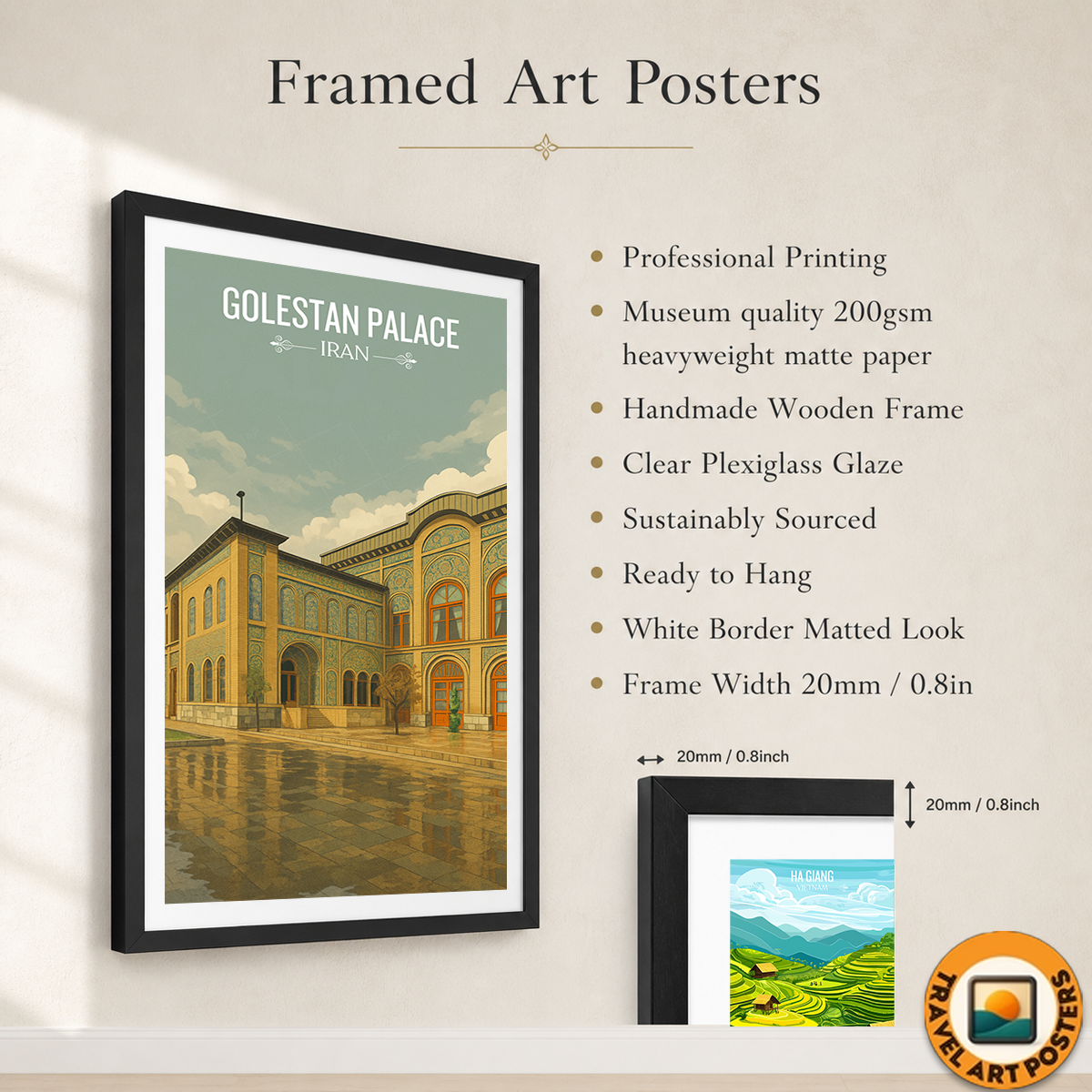 Golestan Palace - Iran - Travel Art Wall Deco Poster - Art Print - Travel Art Poster