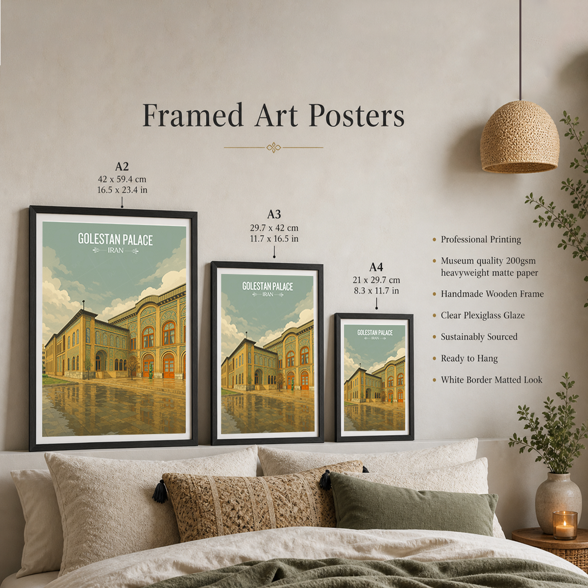 Golestan Palace - Iran - Travel Art Wall Deco Poster - Art Print - Travel Art Poster