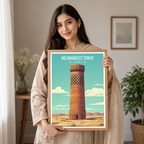 Mehmandust Tower - Iran - Travel Art Wall Deco Poster - Art Print - Travel Art Poster