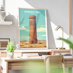Mehmandust Tower - Iran - Travel Art Wall Deco Poster - Art Print - Travel Art Poster