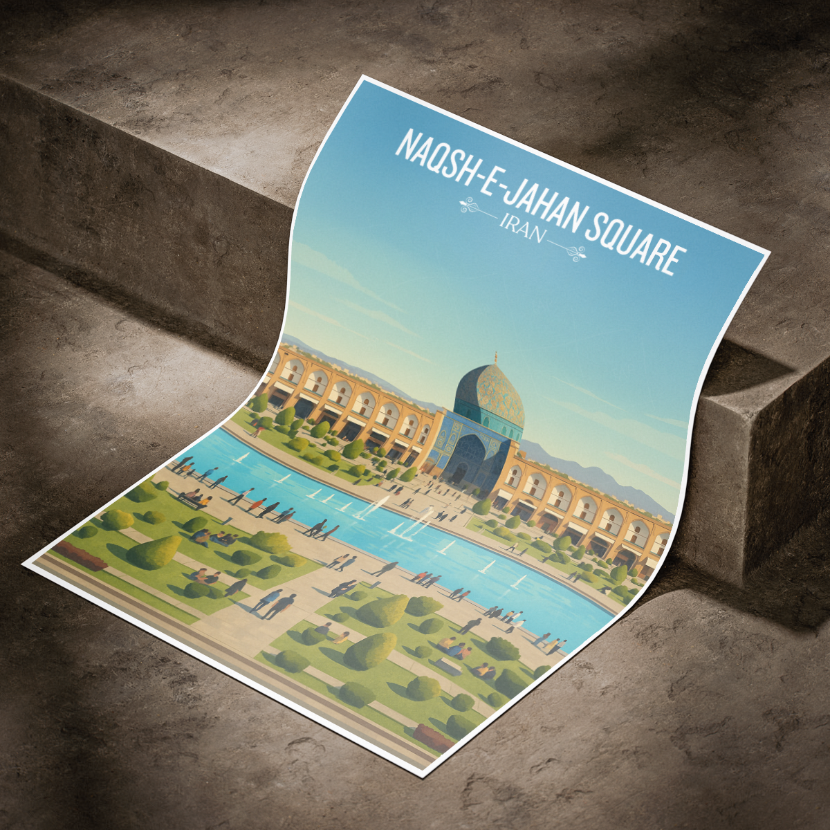Naqsh-e-Jahan Square - Isfahan - Iran - Travel Art Wall Deco Poster - Art Print - Travel Art Poster