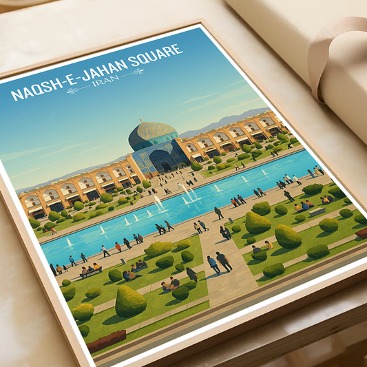 Naqsh-e-Jahan Square - Isfahan - Iran - Travel Art Wall Deco Poster - Art Print - Travel Art Poster