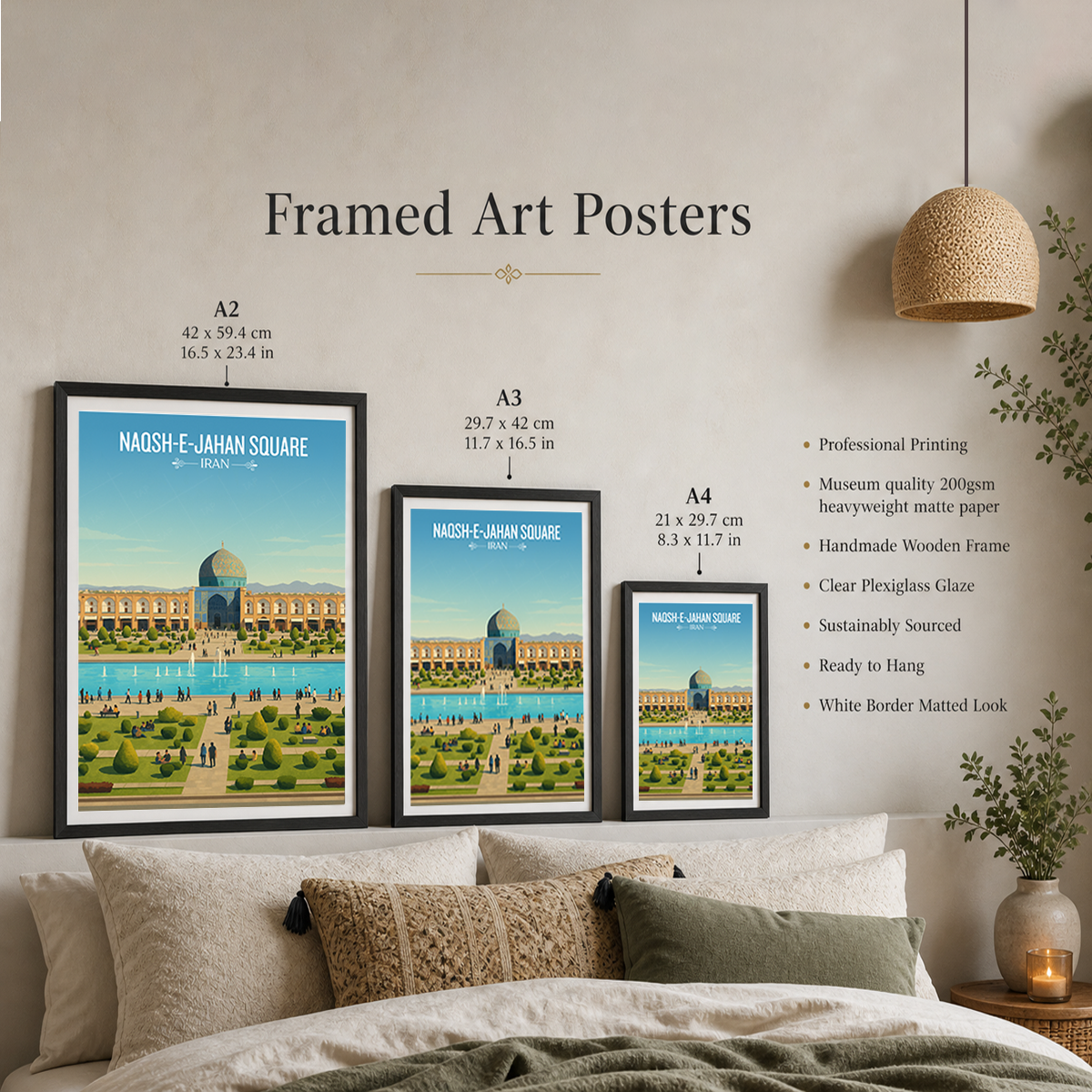 Naqsh-e-Jahan Square - Isfahan - Iran - Travel Art Wall Deco Poster - Art Print - Travel Art Poster