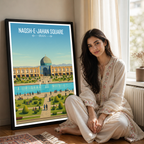 Naqsh-e-Jahan Square - Isfahan - Iran - Travel Art Wall Deco Poster - Art Print - Travel Art Poster