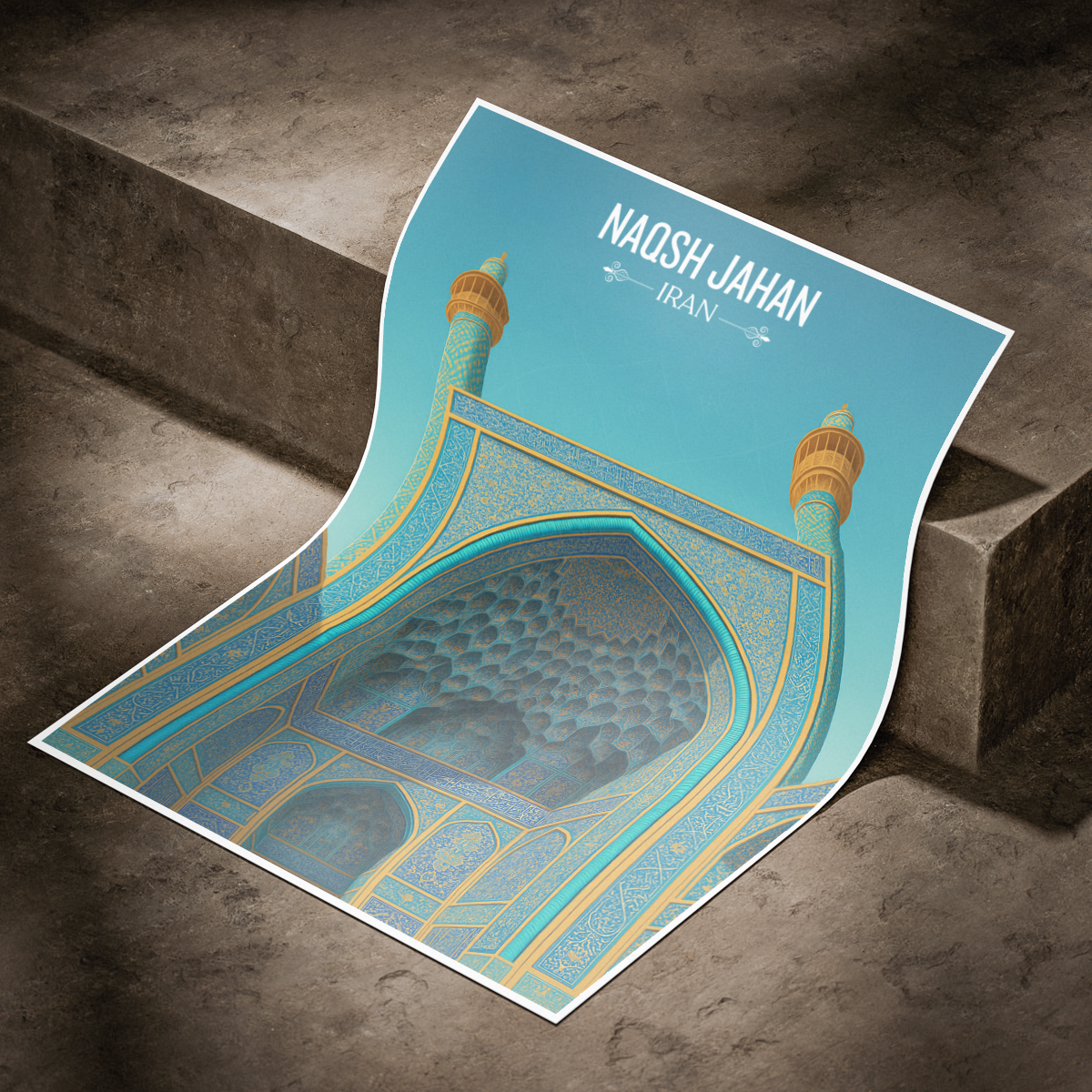 Naqsh-e-Jahan - Iran - Travel Art Wall Deco Poster - Art Print - Travel Art Poster