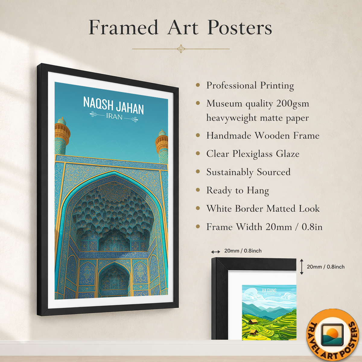 Naqsh-e-Jahan - Iran - Travel Art Wall Deco Poster - Art Print - Travel Art Poster