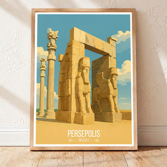 Perspolis - Iran - Travel Art Wall Deco Poster - Art Print - Travel Art Poster