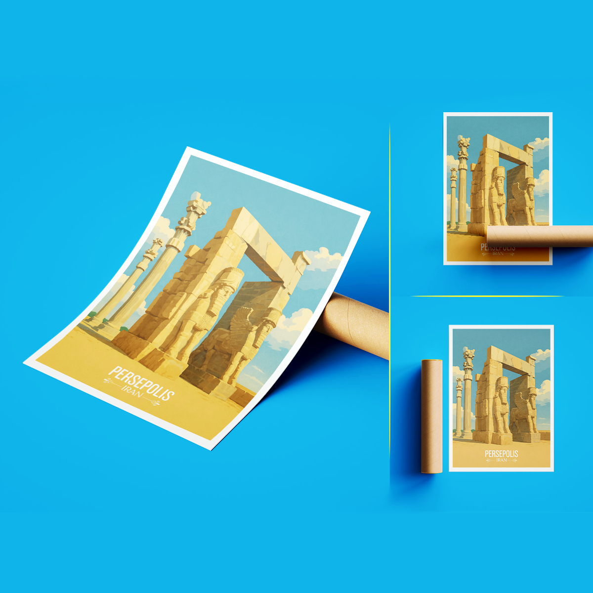 Perspolis - Iran - Travel Art Wall Deco Poster - Art Print - Travel Art Poster