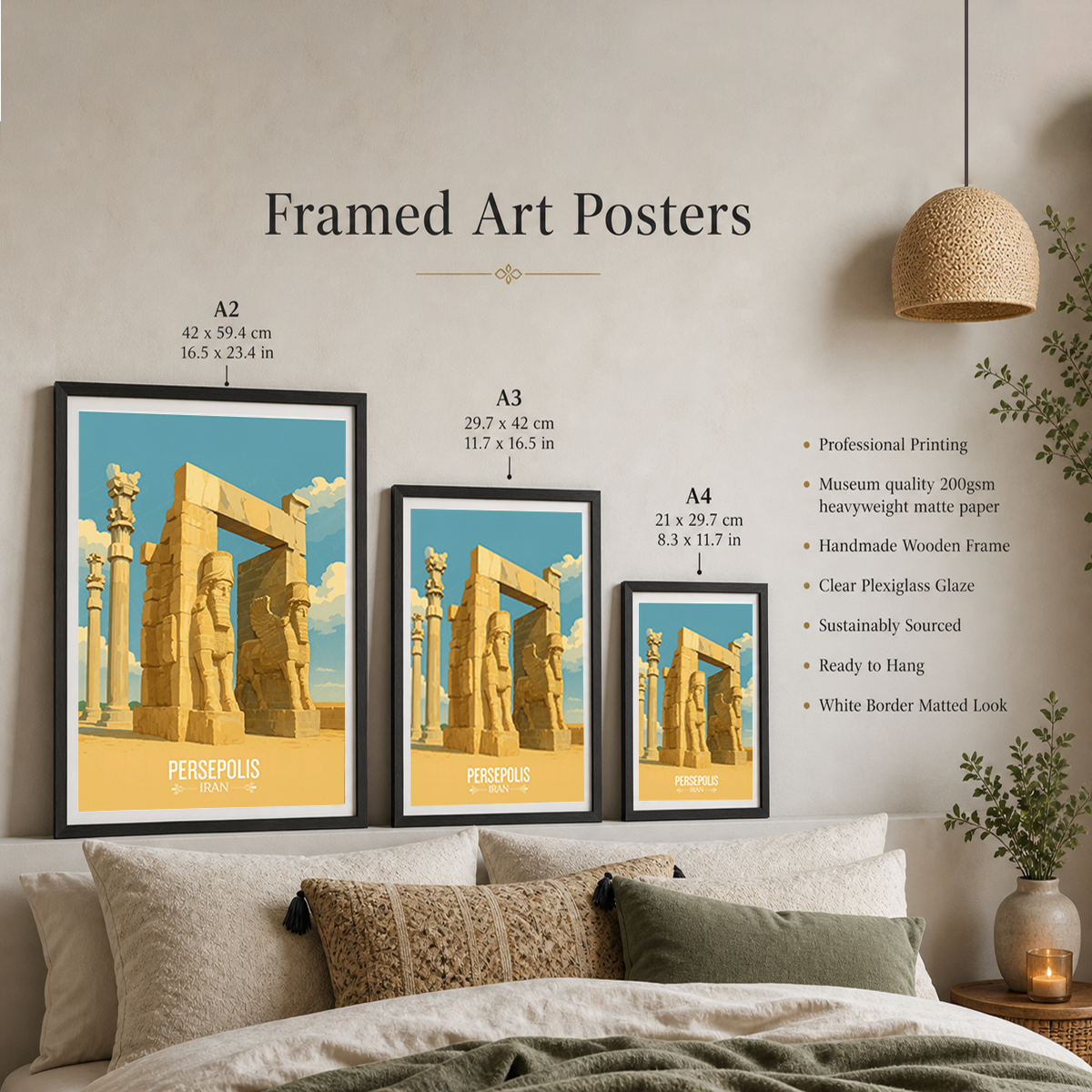Perspolis - Iran - Travel Art Wall Deco Poster - Art Print - Travel Art Poster