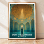 Sheikh Lotfollah Mosque - Iran - Travel Art Wall Deco Poster - Art Print - Travel Art Poster