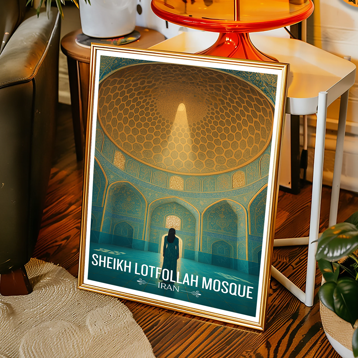 Sheikh Lotfollah Mosque - Iran - Travel Art Wall Deco Poster - Art Print - Travel Art Poster