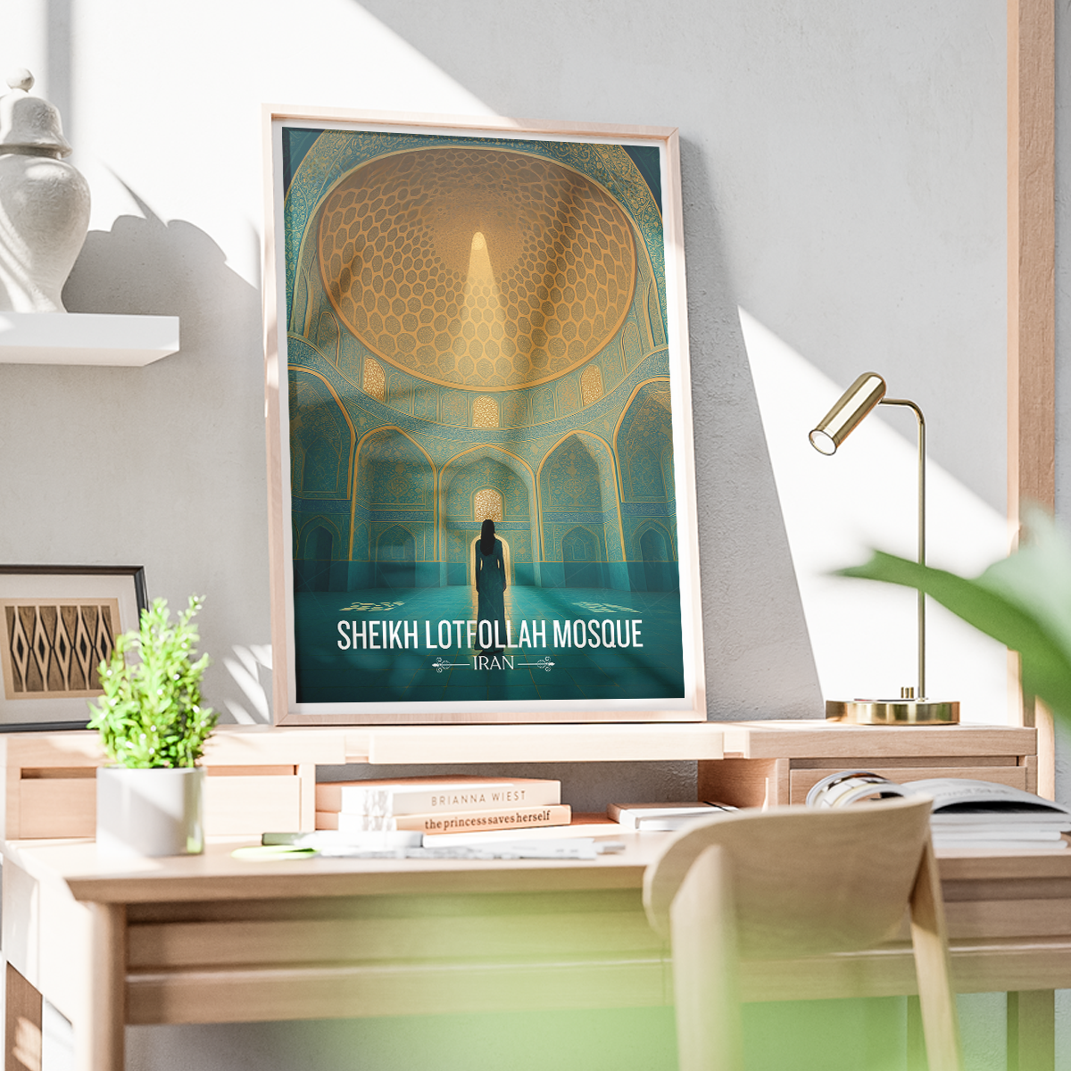 Sheikh Lotfollah Mosque - Iran - Travel Art Wall Deco Poster - Art Print - Travel Art Poster