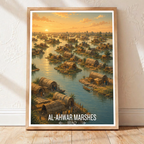 Al-Ahwar Marshes - Iraq - Travel Art Wall Deco Poster - Art Print - Travel Art Poster