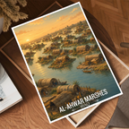 Al-Ahwar Marshes - Iraq - Travel Art Wall Deco Poster - Art Print - Travel Art Poster