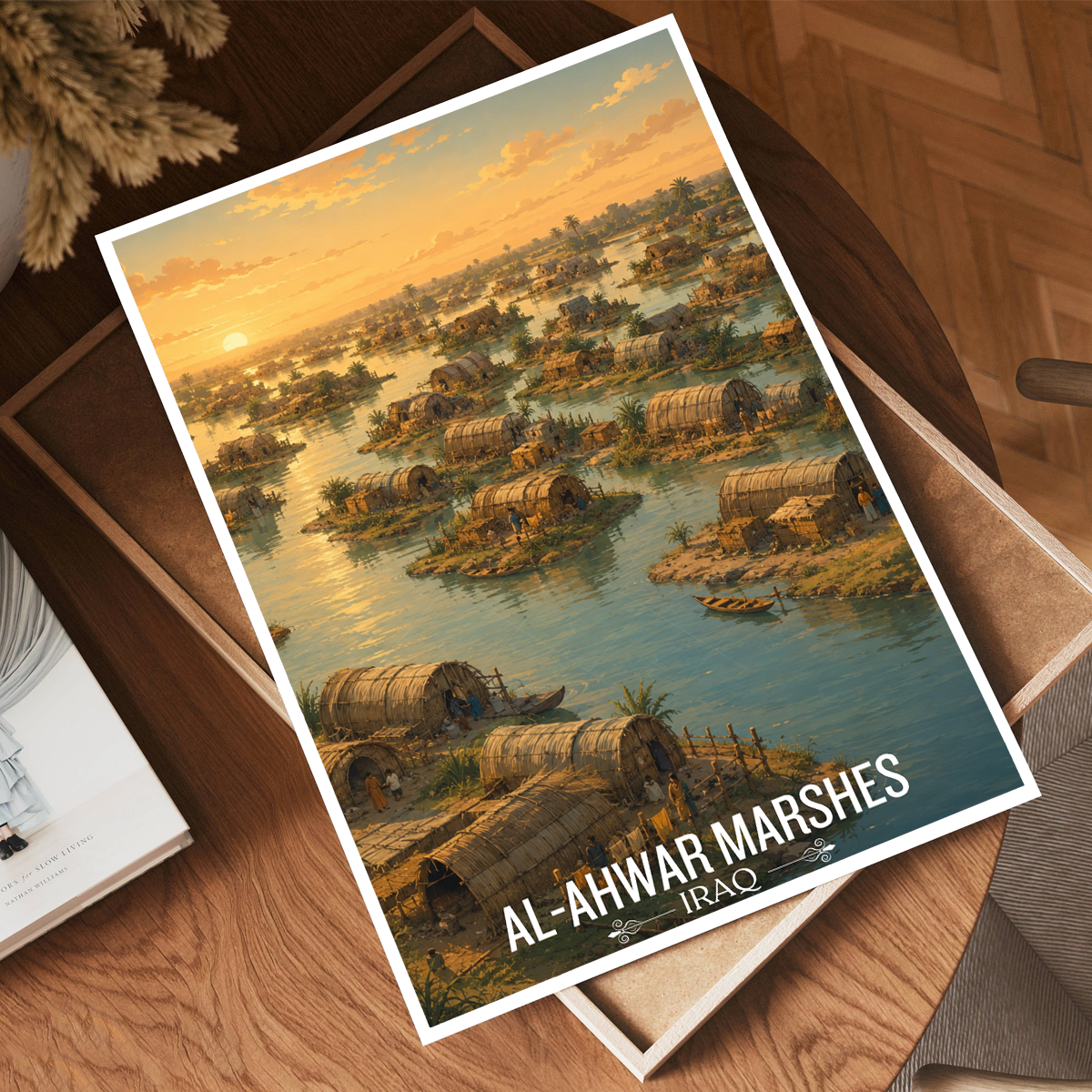 Al-Ahwar Marshes - Iraq - Travel Art Wall Deco Poster - Art Print - Travel Art Poster