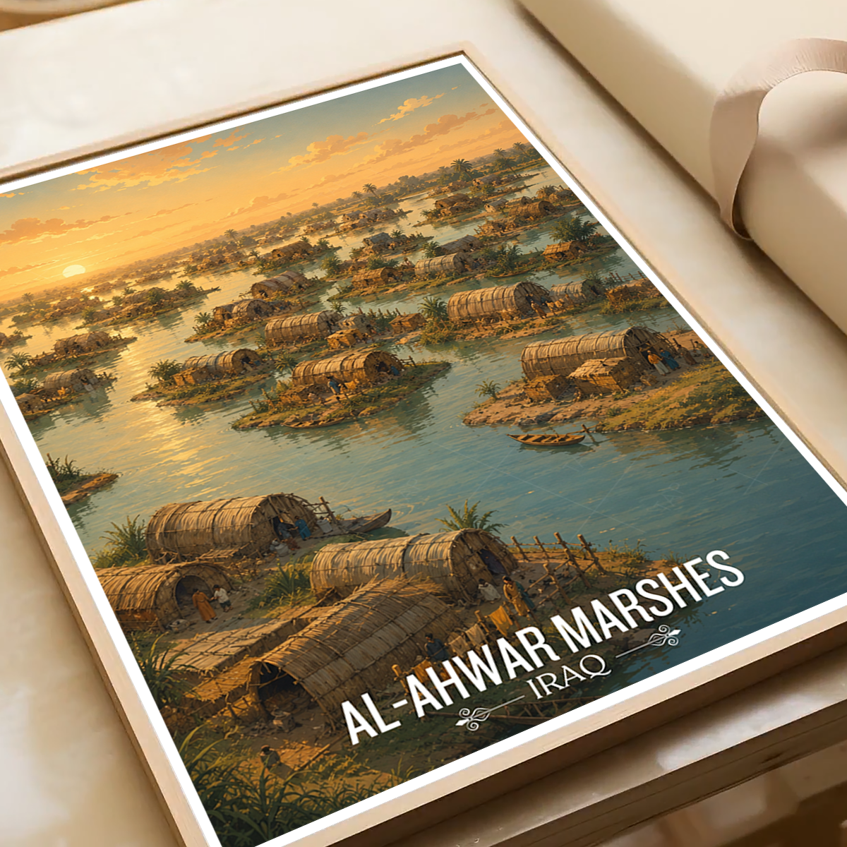 Al-Ahwar Marshes - Iraq - Travel Art Wall Deco Poster - Art Print - Travel Art Poster