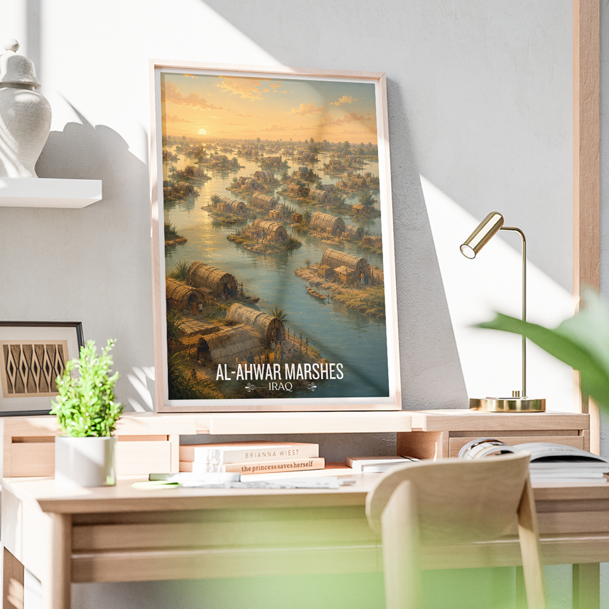 Al-Ahwar Marshes - Iraq - Travel Art Wall Deco Poster - Art Print - Travel Art Poster