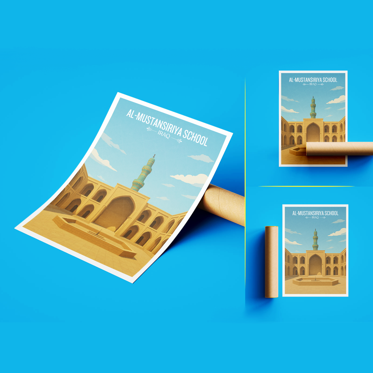 Al-Mustansiriya School - Iraq - Travel Art Wall Deco Poster - Art Print - Travel Art Poster