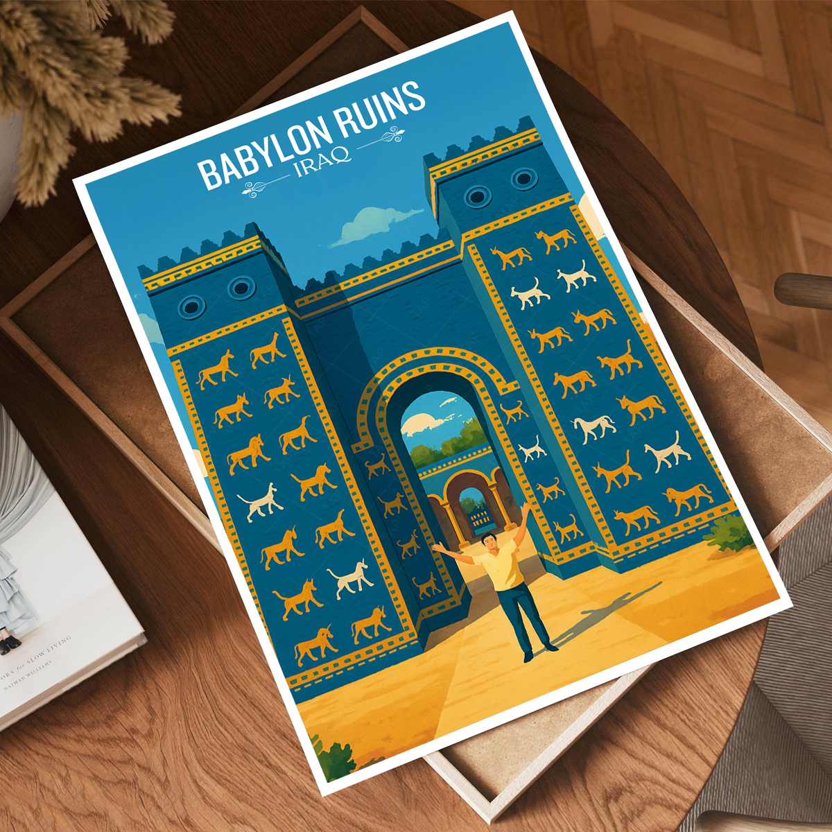 Babylon Ruins - Iraq - Travel Art Wall Deco Poster - Art Print - Travel Art Poster