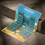Babylon Ruins - Iraq - Travel Art Wall Deco Poster - Art Print - Travel Art Poster