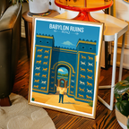 Babylon Ruins - Iraq - Travel Art Wall Deco Poster - Art Print - Travel Art Poster