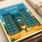 Babylon Ruins - Iraq - Travel Art Wall Deco Poster - Art Print - Travel Art Poster