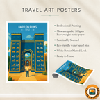 Babylon Ruins - Iraq - Travel Art Wall Deco Poster - Art Print - Travel Art Poster