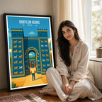 Babylon Ruins - Iraq - Travel Art Wall Deco Poster - Art Print - Travel Art Poster