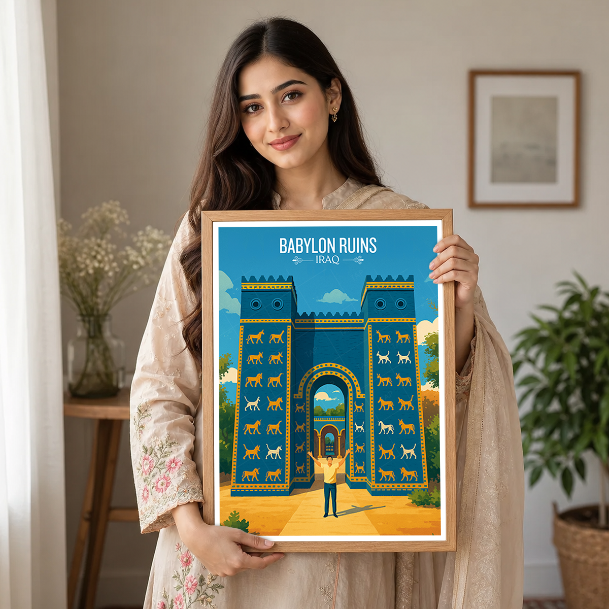 Babylon Ruins - Iraq - Travel Art Wall Deco Poster - Art Print - Travel Art Poster