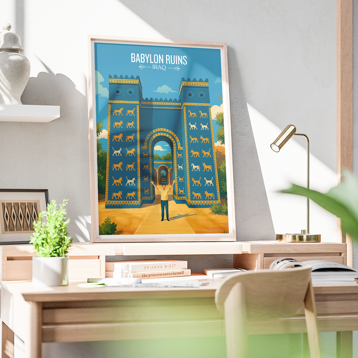 Babylon Ruins - Iraq - Travel Art Wall Deco Poster - Art Print - Travel Art Poster