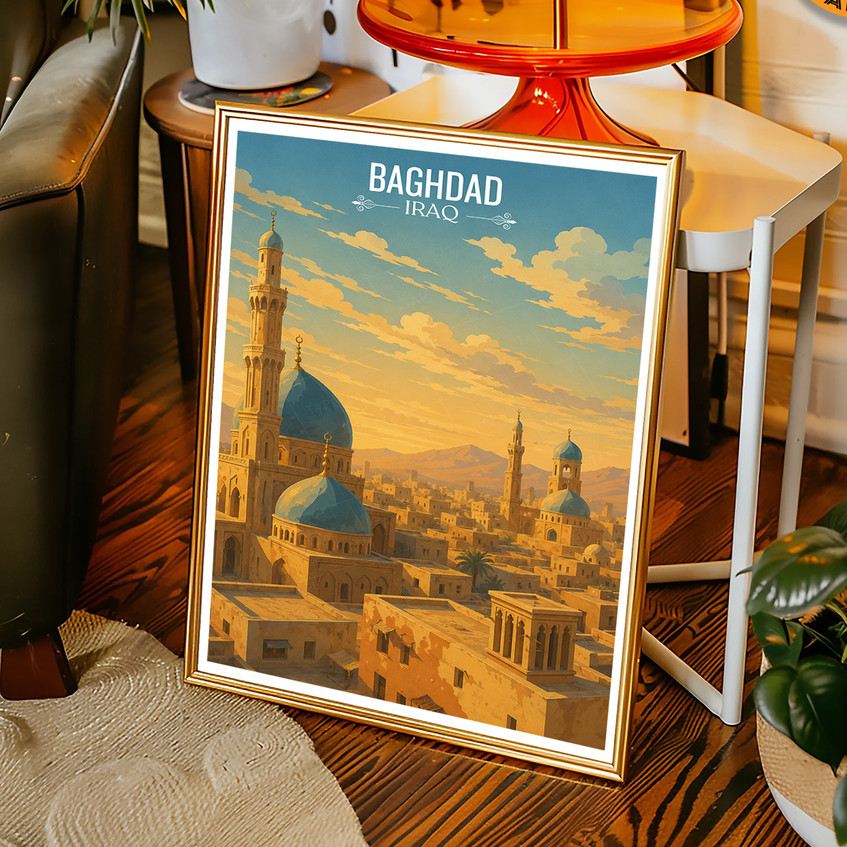 Baghdad - Iraq - Travel Art Wall Deco Poster - Art Print - Travel Art Poster