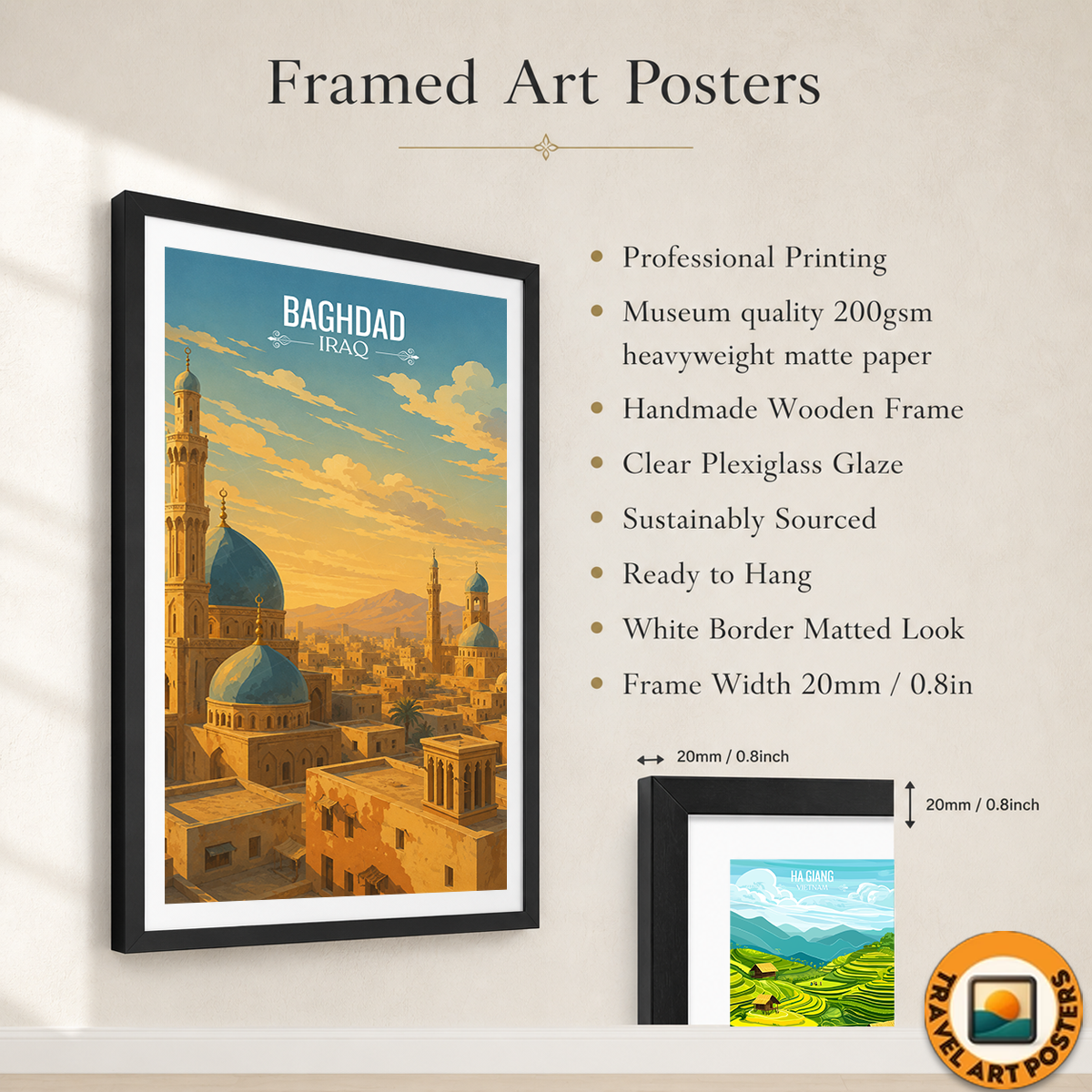 Baghdad - Iraq - Travel Art Wall Deco Poster - Art Print - Travel Art Poster