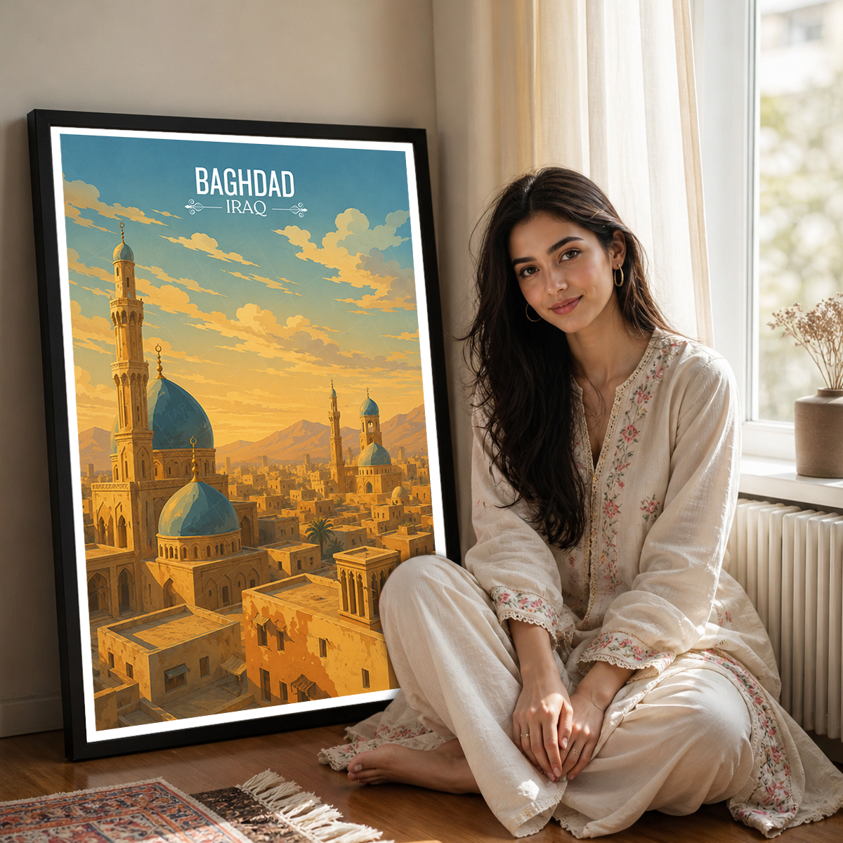 Baghdad - Iraq - Travel Art Wall Deco Poster - Art Print - Travel Art Poster