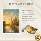 Baghdad Sunet - Iraq - Travel Art Wall Deco Poster - Art Print - Travel Art Poster