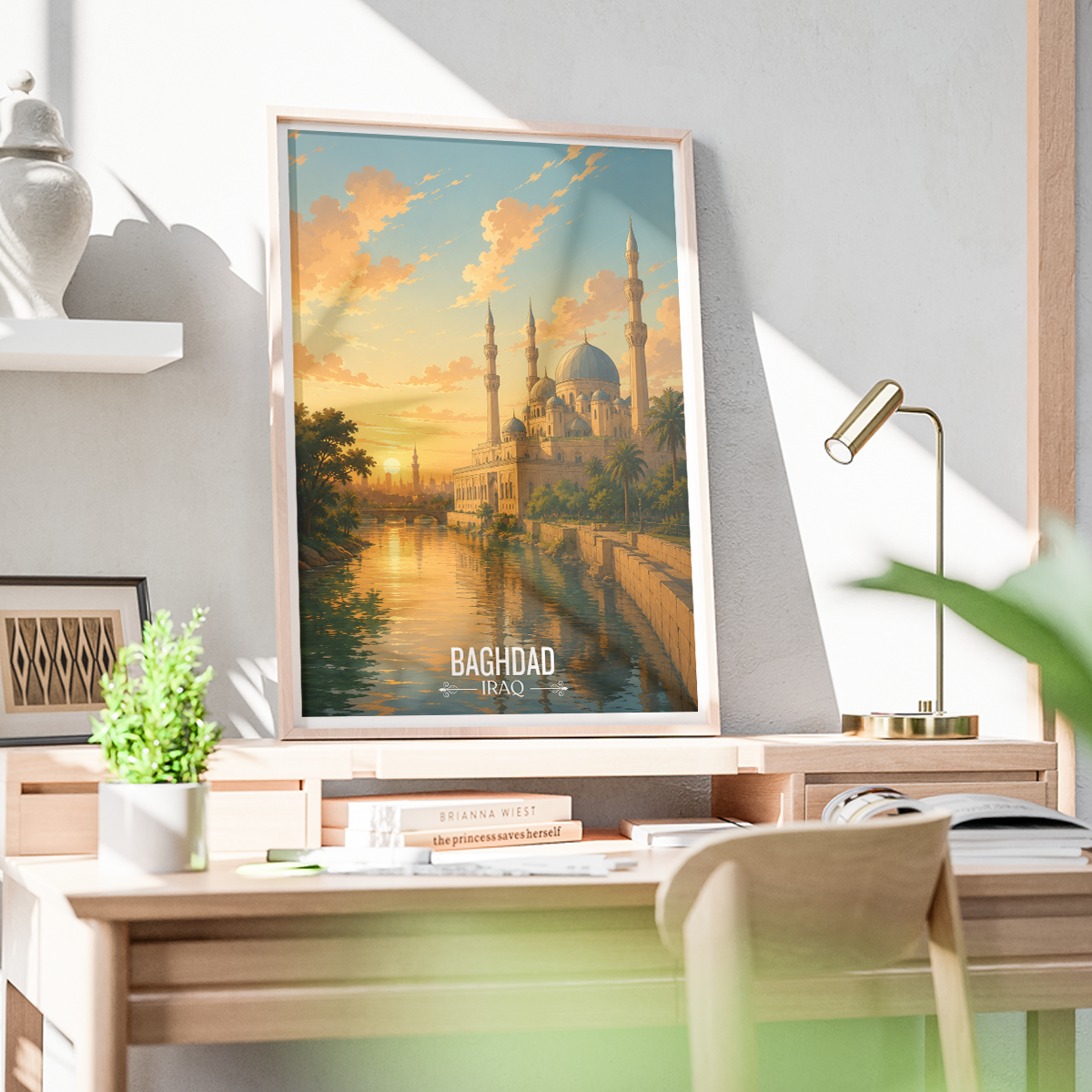 Baghdad Sunet - Iraq - Travel Art Wall Deco Poster - Art Print - Travel Art Poster