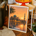 Baghdad Mosque - Iraq - Travel Art Wall Deco Poster - Art Print - Travel Art Poster