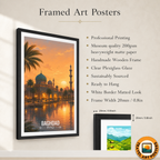 Baghdad Mosque - Iraq - Travel Art Wall Deco Poster - Art Print - Travel Art Poster