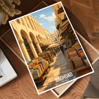 Baghdad Market - Iraq - Travel Art Wall Deco Poster - Art Print - Travel Art Poster