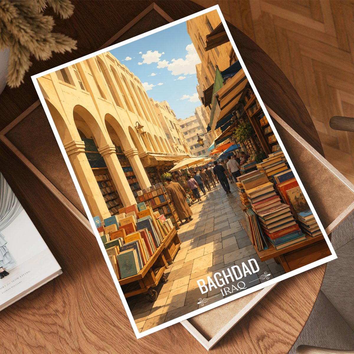 Baghdad Market - Iraq - Travel Art Wall Deco Poster - Art Print - Travel Art Poster