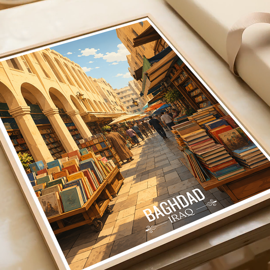 Baghdad Market - Iraq - Travel Art Wall Deco Poster - Art Print - Travel Art Poster