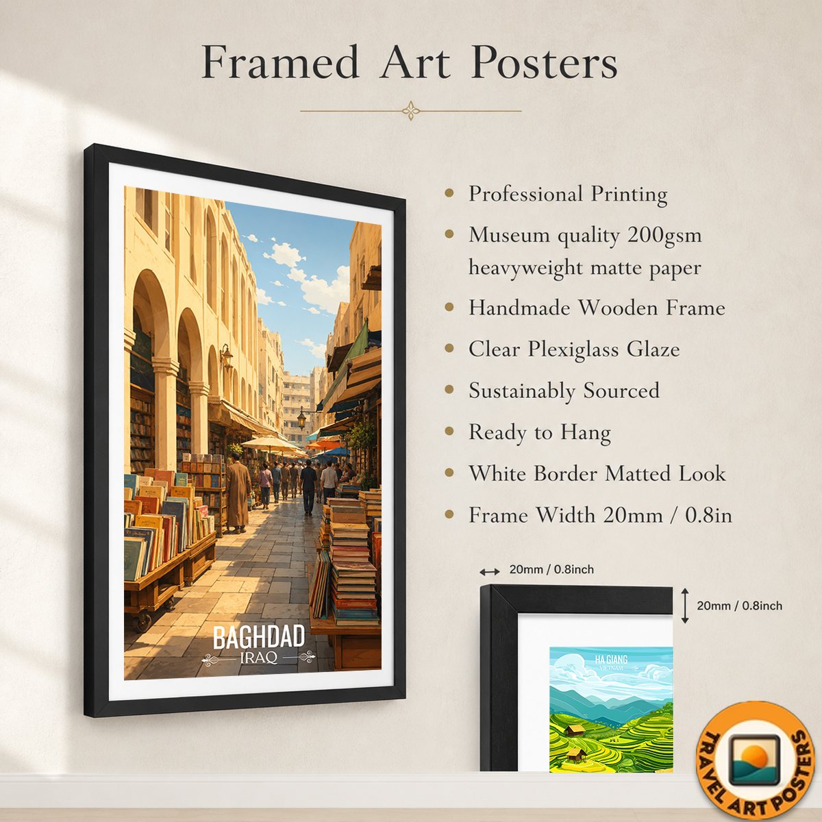 Baghdad Market - Iraq - Travel Art Wall Deco Poster - Art Print - Travel Art Poster