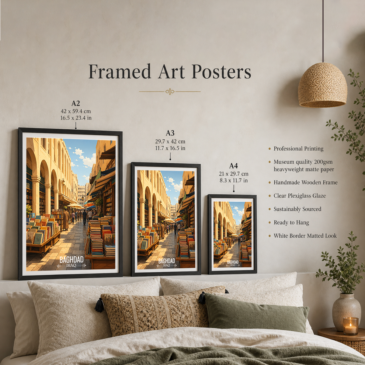 Baghdad Market - Iraq - Travel Art Wall Deco Poster - Art Print - Travel Art Poster