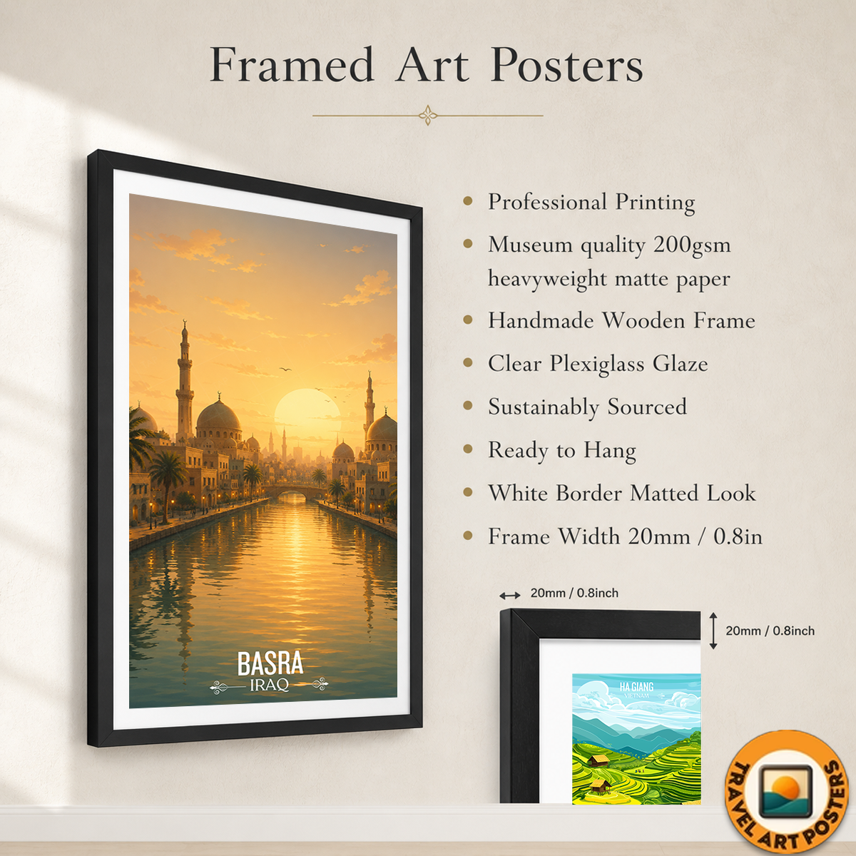 Basra - Iraq - Travel Art Wall Deco Poster - Art Print - Travel Art Poster