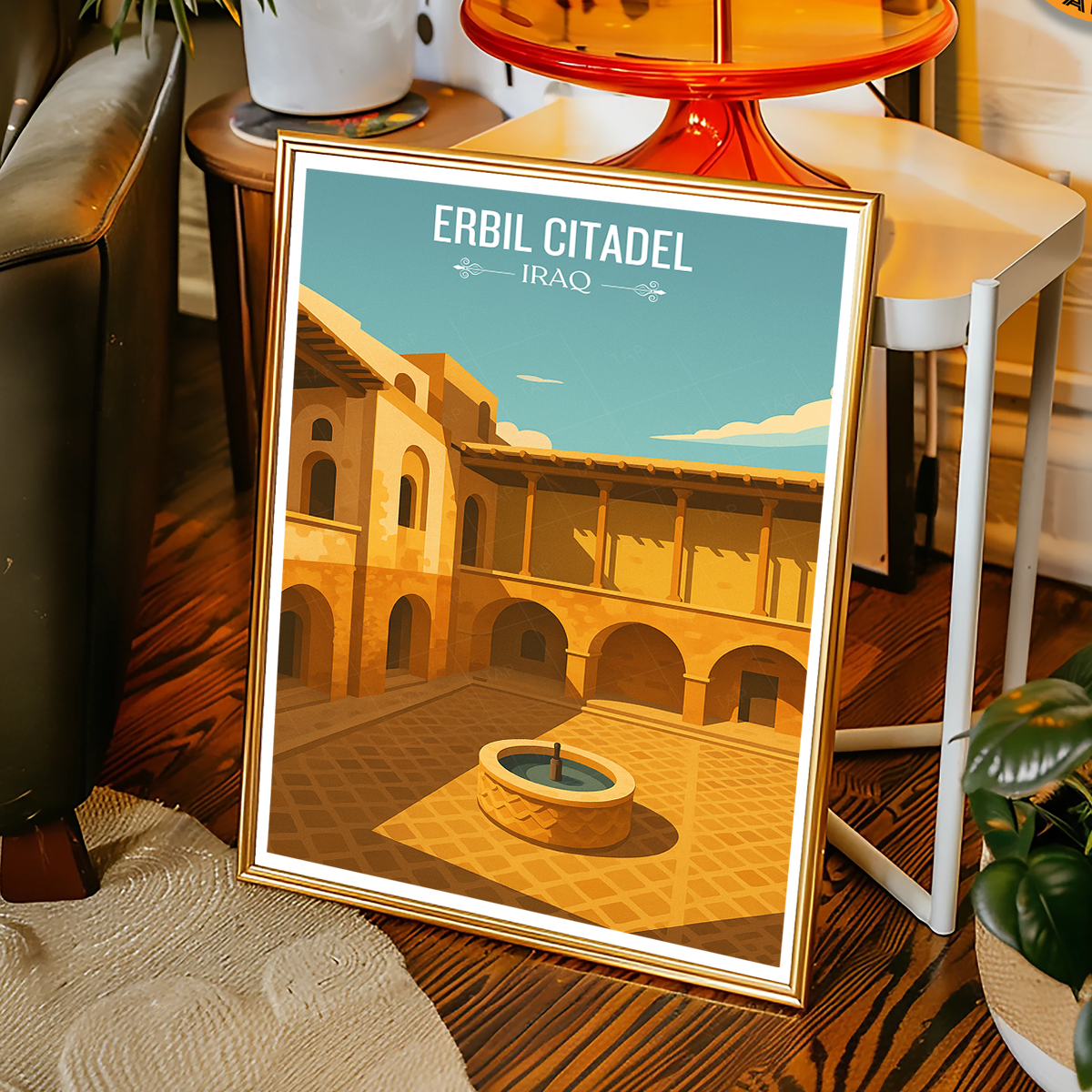 Erbil Citadel - Iraq - Travel Art Wall Deco Poster - Art Print - Travel Art Poster